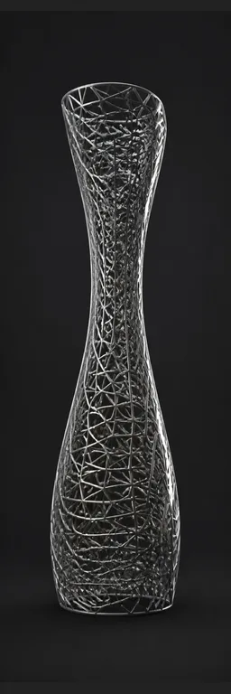 Open metal lattice shell with a narrow waist.